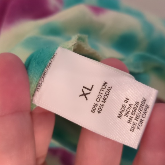 LOGO by Lori Goldstein Beach to Street Tie Dye maxi dress side pockets - Picture 7 of 11